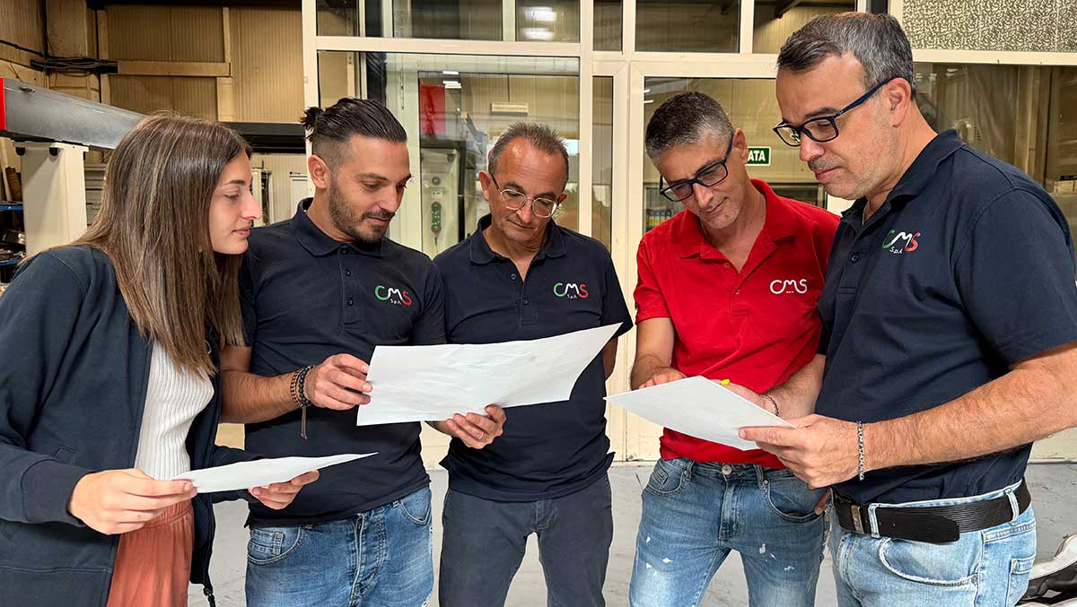The CMS team during the “Training for New Beginning” project in the production plants, united to grow with new skills and innovation
